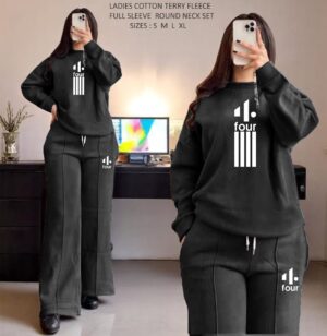 LADIES COTTON TERRY FLEECE FULL SLEEVE ROUND NECK