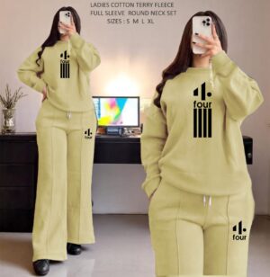 LADIES COTTON TERRY FLEECE FULL SLEEVE ROUND NECK